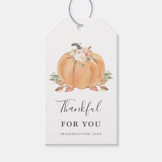 Étiquettes-cadeau Citrouille Friendsgiving Thanksgiving Thanksgiving (Devant)