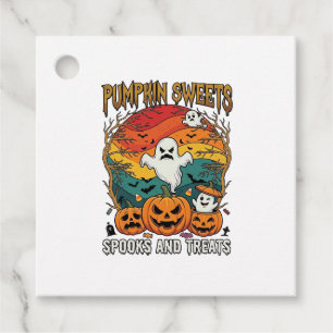 Étiquettes Cadeau Citrouille Sucreries Esprits Traitements Halloween