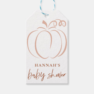 Étiquettes-cadeau Citrouille Terracotta Boho brûlé Baby shower orang