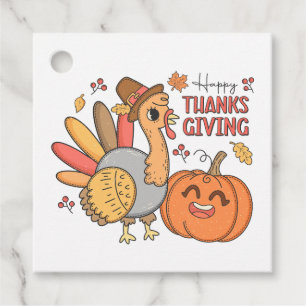 Étiquettes Cadeau Citrouille Turquie Bon thanksgiving mignon