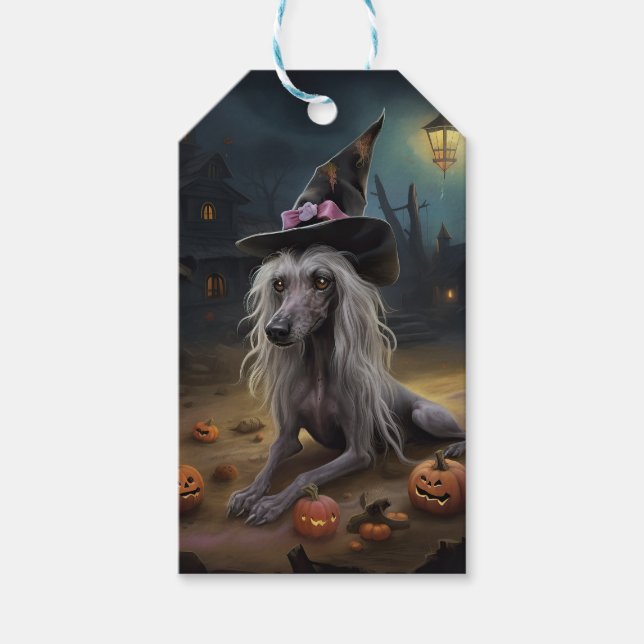Étiquettes-cadeau Citrouilles chinois arrêtés Halloween effrayant (Devant)