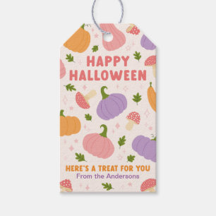 Étiquettes-cadeau Citrouilles et champignons d'Halloween