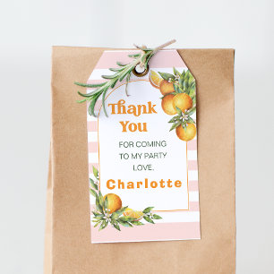 Étiquettes-cadeau Citrus Little Cutie 1er anniversaire Merci