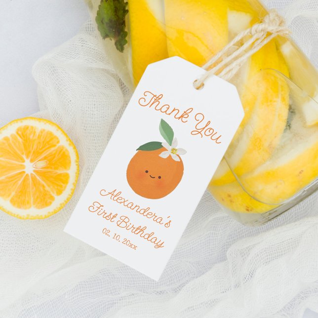 Étiquettes-cadeau Citrus Little Cutie Anniversaire Merci Favoriser (Créateur téléchargé)