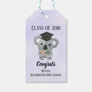 Étiquettes-cadeau Classe de 20xx Cute Koala Ours dans la casquette d