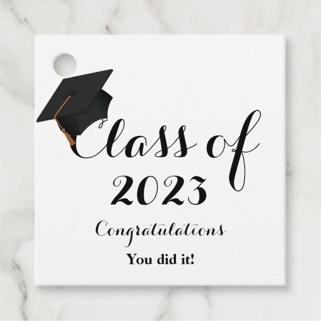 Étiquettes Cadeau Classe de fin d'études de 2023 félicitations faveu (Devant)