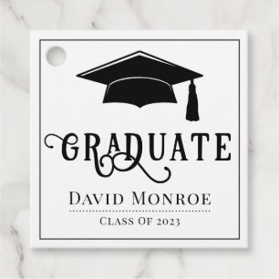 Étiquettes Cadeau Classe De Graduation De 2023 Cadeau Blanc Noir