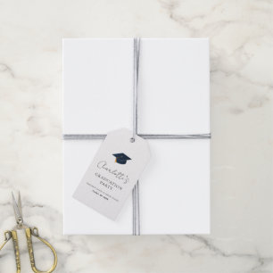 Étiquettes-cadeau Classe Élégante Année et Nom Fête de Diplômé