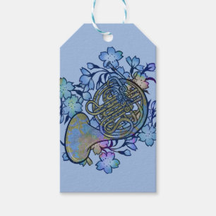 Étiquettes-cadeau Classe Fleurs Bleues de la Corne Française