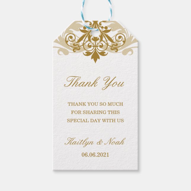 Étiquettes-cadeau Classic & Elegant Mariage en fer à repasser Merci (Devant)