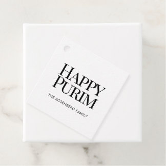 Étiquettes Cadeau Classic Family Name Happy Purim