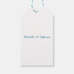 Étiquettes-cadeau Classique Créatif tendance Bleu Océan Blanc