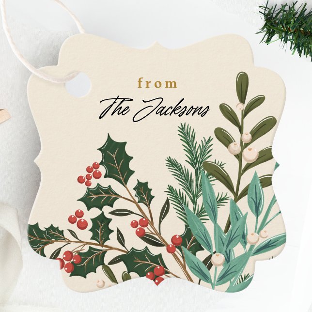 Étiquettes Cadeau Classique Enchantant Élégant cadeau de Noël de vac (Créateur téléchargé)