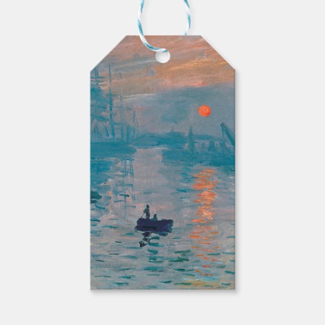 Étiquettes-cadeau Claude Monet Impression Sunrise Français (Devant)