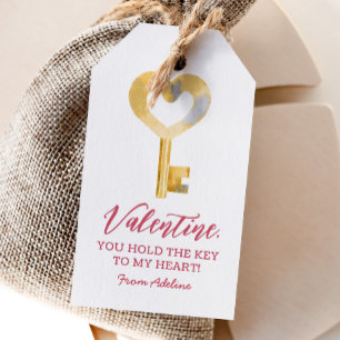 Étiquettes-cadeau Clé de mon coeur Enfants Valentines Jour