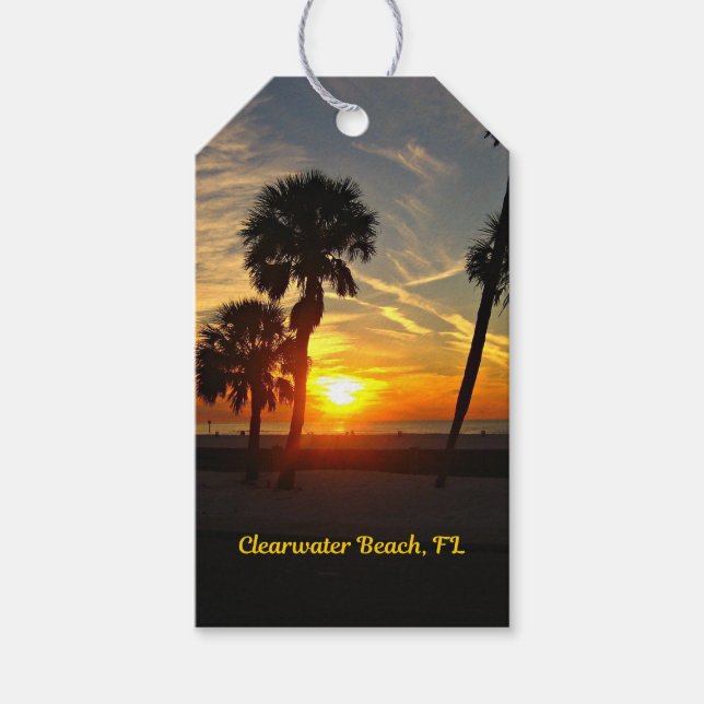 Étiquettes-cadeau Clearwater Beach, Floride Sunset (Devant)