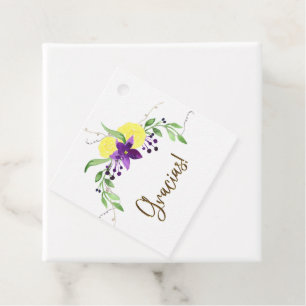 Étiquettes Cadeau Clematis et Gracias Feuilles