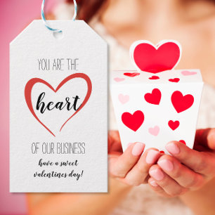 Étiquettes-cadeau Client d'appréciation du coeur de l'entreprise