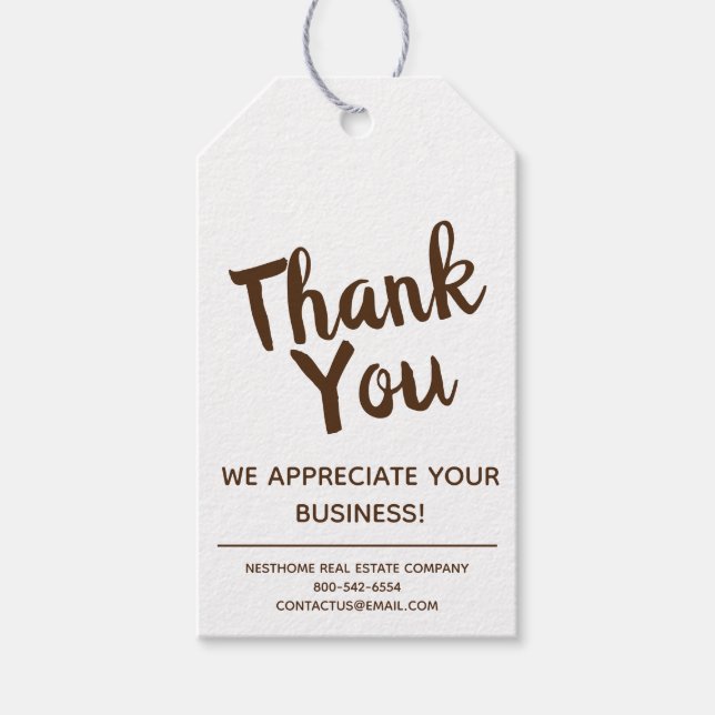 Étiquettes-cadeau Client Merci (Devant)