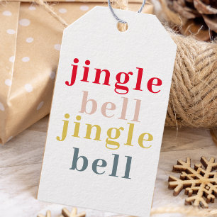 Étiquettes-cadeau Cloche de jingle colorée moderne