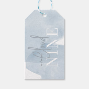 Étiquettes-cadeau Cloud 9 Blue Sky Watercolor Boy Baby shower