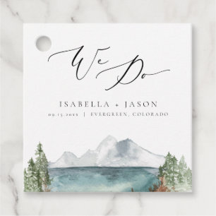 Étiquettes Cadeau CLOVER Boho Rustic Mountain Lake Mariage