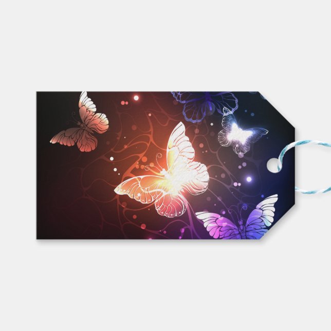 Étiquettes-cadeau Clowing Night Butterflies (Devant (Horizontal))
