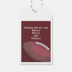 Étiquettes-cadeau Coach Football Art Merci