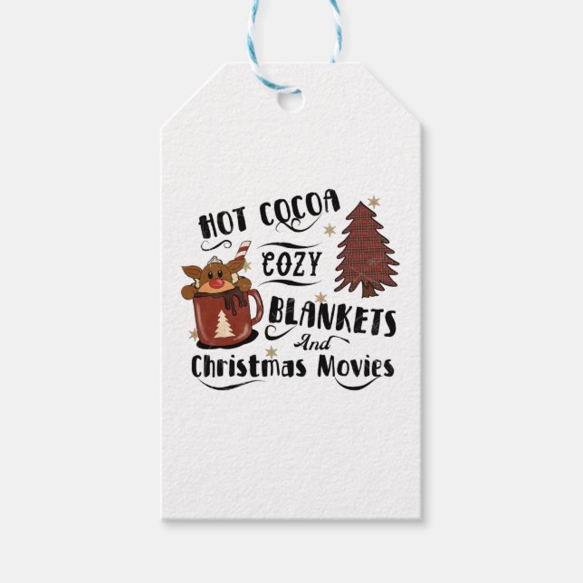 Étiquettes-cadeau Coca Chaud Couvertures Cosy Et Films De Noël Migno (Devant)