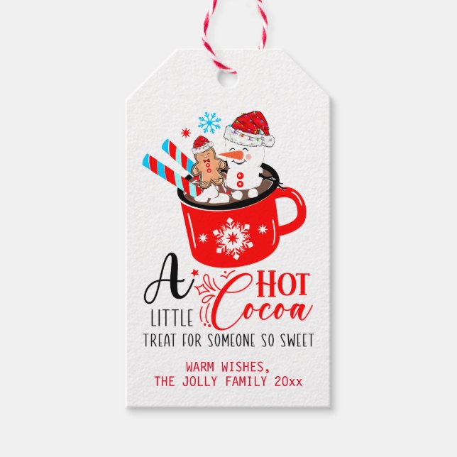 Étiquettes-cadeau Coca chaud Traiter pain d'épices vacances (Devant)