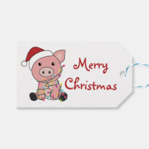 Cochon Noël Neige Animaux d'hiver Cochons Chapeau
