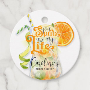 Étiquettes Cadeau Cocktail Aperol Spritz de style italien pour une b