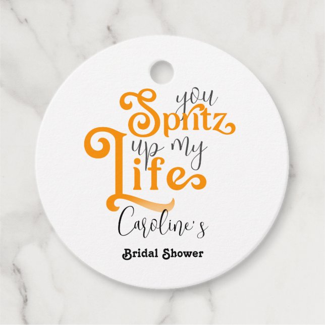 Étiquettes Cadeau Cocktail Aperol Spritz Fête des mariées de style i (Devant)