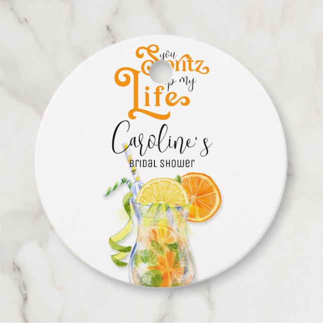 Étiquettes Cadeau Cocktail Aperol Spritz Fête des mariées de style i (Devant)