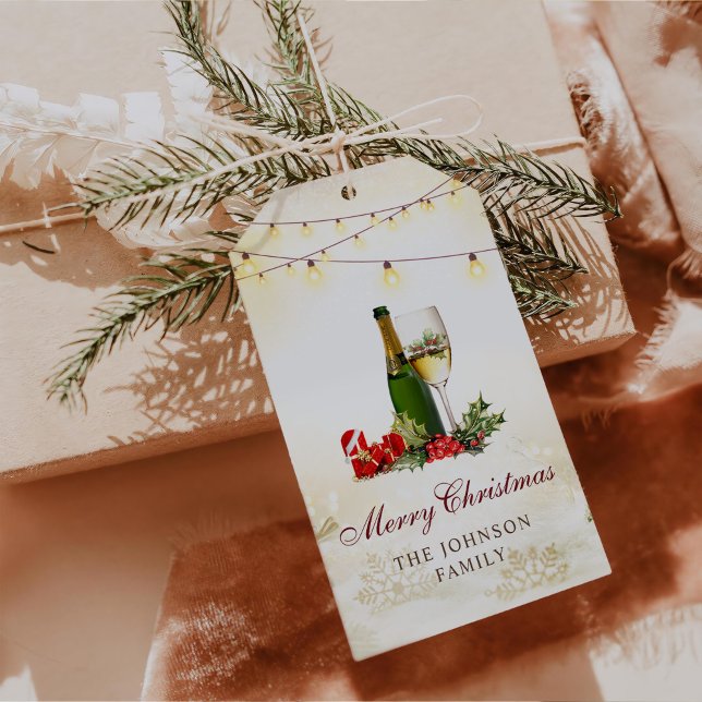 Étiquettes-cadeau Cocktail de Parties scintillant de Noël (Créateur téléchargé)