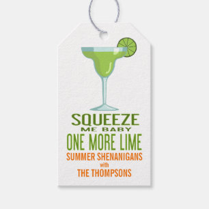 Étiquettes-cadeau Cocktail Margarita Squeeze Me Baby One More Lime