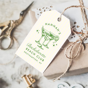 Étiquettes-cadeau Cocktail moderne rétro Bachelorette Vert