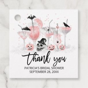Étiquettes Cadeau Cocktails Blush Merci de Fête des mariées Hallowee
