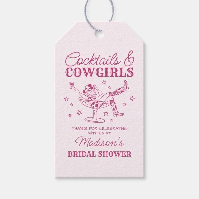 Étiquettes-cadeau Cocktails roses et cadeaux de fête prénuptiale de  (Devant)