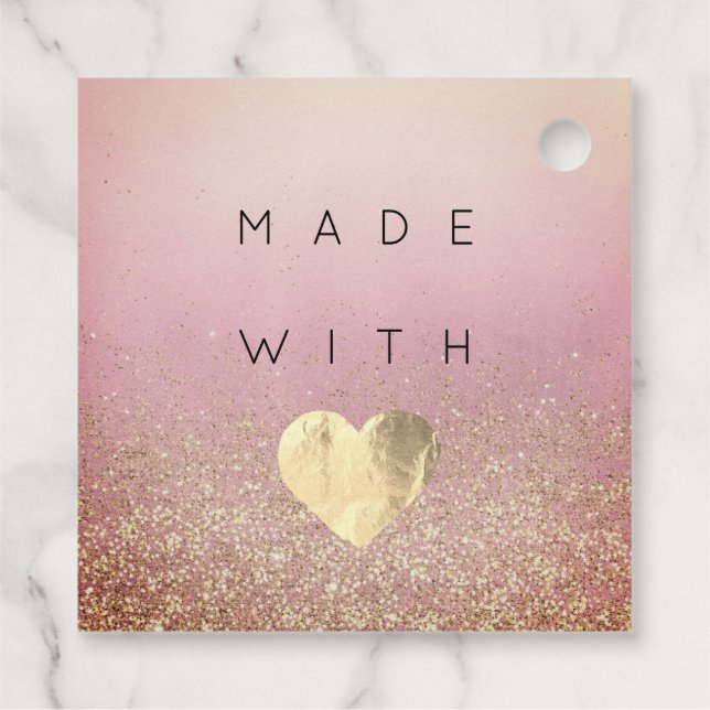 Étiquettes Cadeau Code de réduction Logo Coeur Kraft Remercier Poudr (Dos)