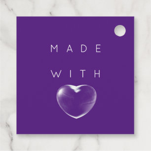 Étiquettes Cadeau Code de réduction Logo Gold Coeur Merci violet