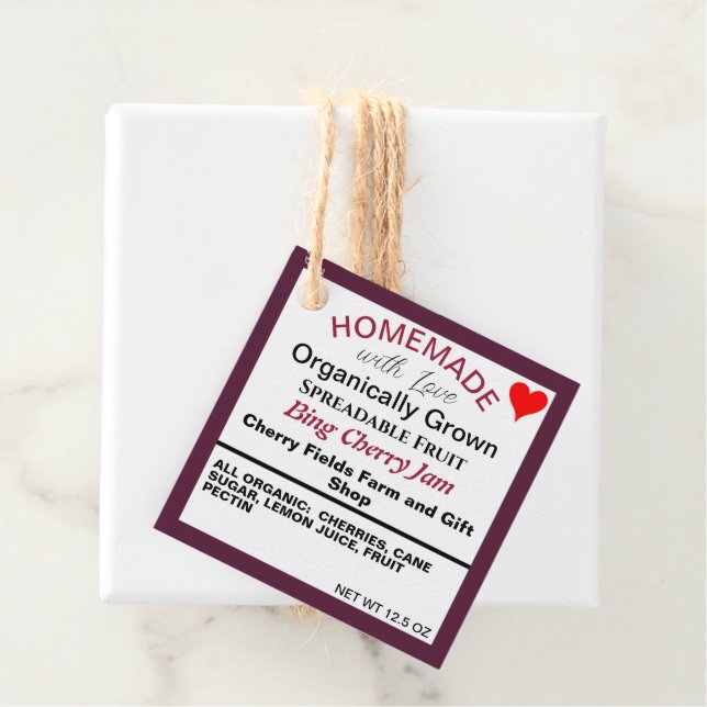 Étiquettes Cadeau Code QR de confiture de cerises Bing maison (En situation)