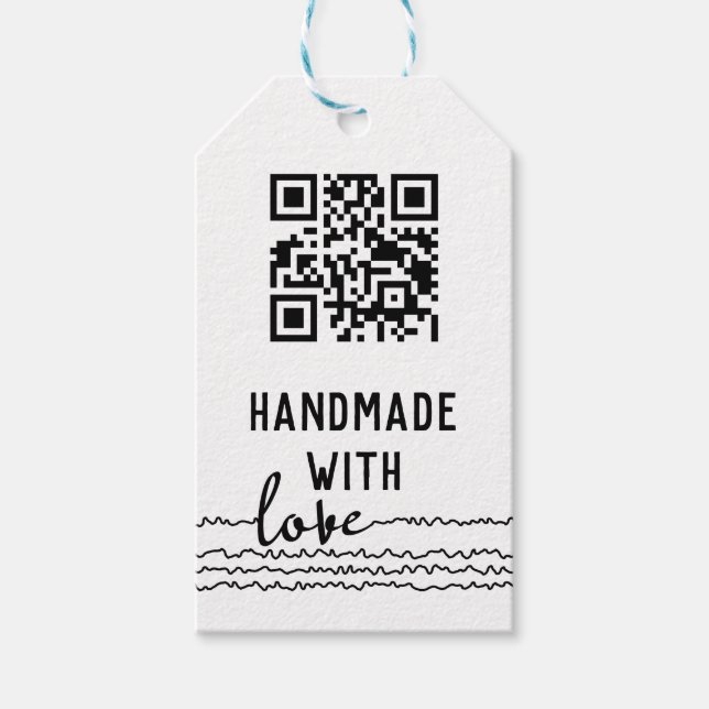 Étiquettes-cadeau Code QR Entreprise artisanale avec amour (Devant)