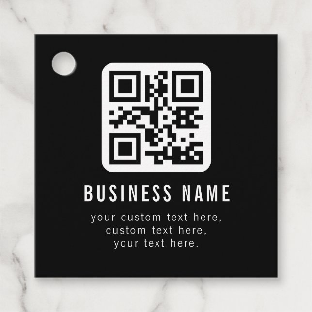 Étiquettes Cadeau Code QR personnalisable & Conception de texte modi (Devant)