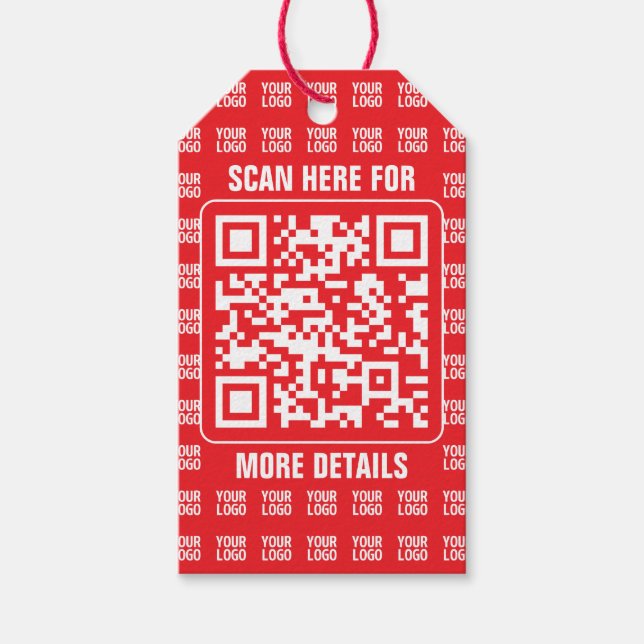 Étiquettes-cadeau Code QR promotionnel (modifiable) avec Motif Logo (Devant)