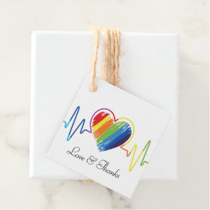 Étiquettes Cadeau Coeur arc-en-ciel Gay pride Abstrait artistique