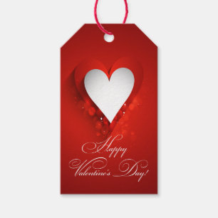 Étiquettes-cadeau Coeur de blanc de Saint-Valentin