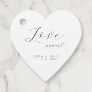 Étiquettes Cadeau Coeur de mariage élégant personnalisé
