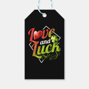 Étiquettes-cadeau Coeur Et Shamrock Amour Et La Chance Sur St patric