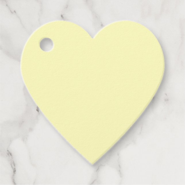 Étiquettes Cadeau Coeur jaune pâle (Devant)